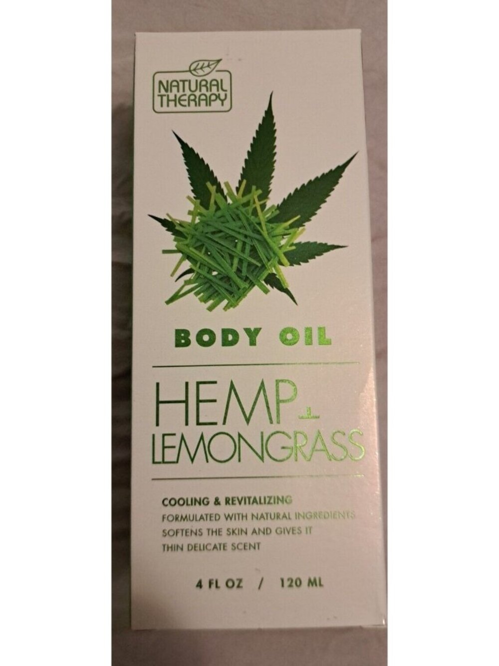 Natural Therapy 4 Oz Hemp & Lemongrass Cooling & Revitalizing Body Oil